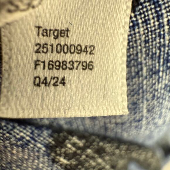 Target X Kate Spade One Shoulder Floral Jumpsuit Women's Sze 16 Blue Linen Blend - Picture 10 of 10